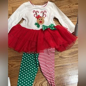 Billie Jean reindeer outfit with leggings.
